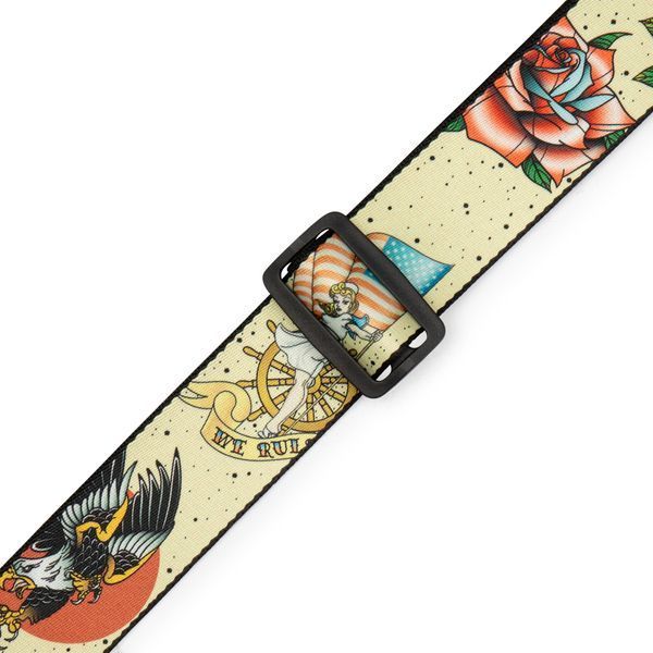 Гитарный ремень Levy's MP2TAT-005 2&Prime; Tattoo Series Poly Guitar Strap - Old School