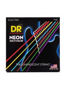 Струни для електрогітари DR Strings Neon Multi-Color Electric - Light (9-42)