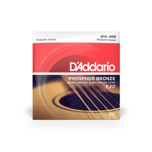 Струны для акустической гитары D'ADDARIO EJ17 Phosphor Bronze Medium (13-56)