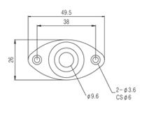 Роз'єм-планка PAXPHIL HJ002 CR Oval Jack Plate (Chrome)