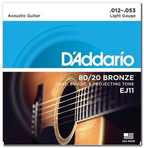 Струны для акустической гитары D'ADDARIO EJ-11