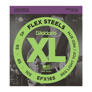 Струни для бас-гітари D'ADDARIO EFX165 XL PRO Steels Reg Light Top / Med Bottom (45-105)