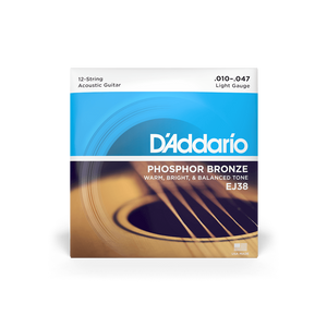 Струны для акустической гитары D'ADDARIO EJ38 Phosphor Bronze Regular Light 12-String (10-47)
