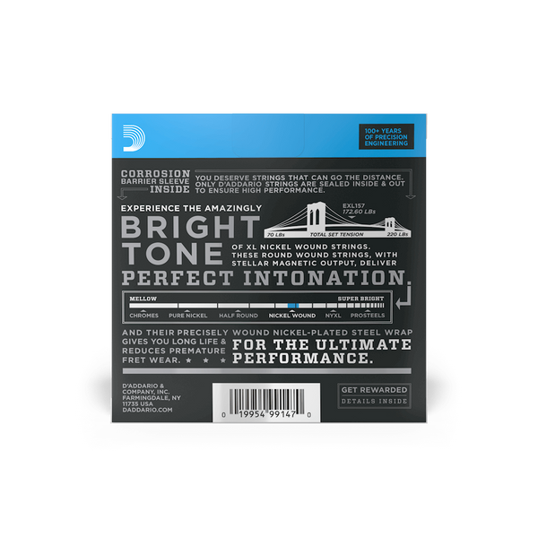 Струни для електрогітари D'ADDARIO EXL157 XL Nickel Wound Baritone Medium (14-68)