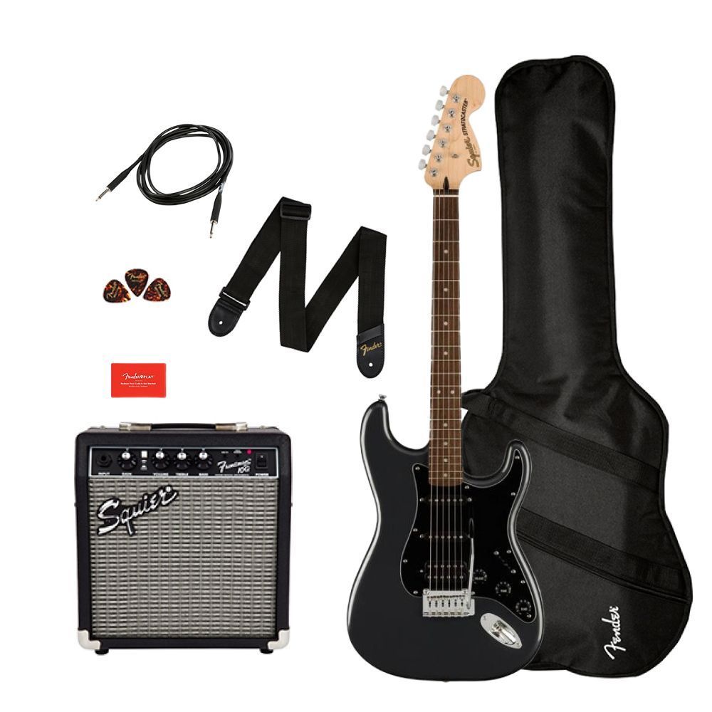 Гітарний набір Squier Fender Affinity Series (Frost Metallic) +