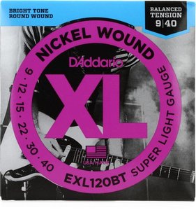 Струны для электрогитары D'ADDARIO EXL120BT XL Nickel Wound Balanced Tension Super Light (09-40)