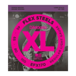 Струни для бас-гітари D'ADDARIO EFX170 XL Flex Steels Light (45-100)