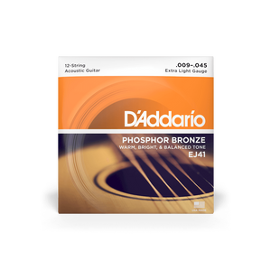 Струны для акустической гитары D'ADDARIO EJ41 Phosphor Bronze 12-String Extra Light (09-45)
