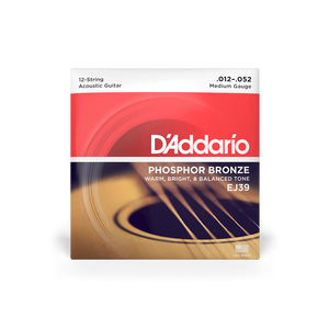Струны для акустической гитары D'ADDARIO EJ39 Phosphor Bronze Medium 12-String (12-52)