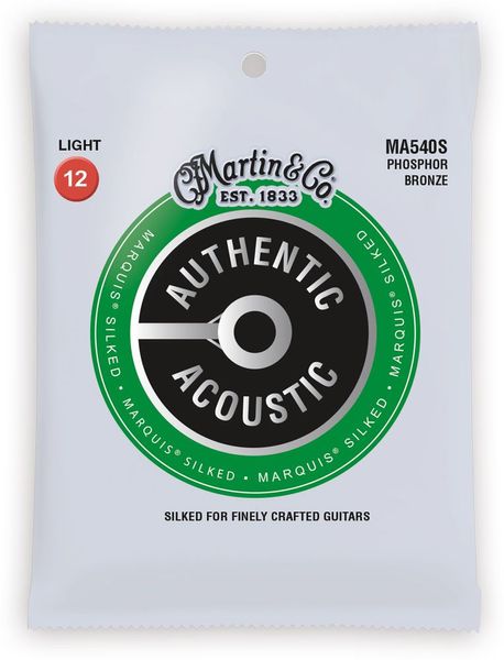 Струны для акустической гитары MARTIN MA540S Authentic Acoustic Marquis Silked 92/8 Phosphor Bronze Light (12-54)