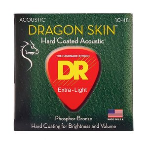 Струны для акустической гитары DR Strings Dragon Skin Acoustic - Extra Light (10-48)