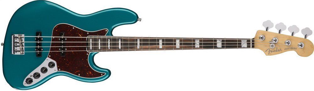 Бас-гитара FENDER AMERICAN ELITE JAZZ BASS EBONY FRETBOARD Ocean Turqoise