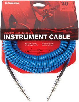 Кабель D'ADDARIO PW-CDG-30BU Coiled Instrument Cable - Blue (9m)