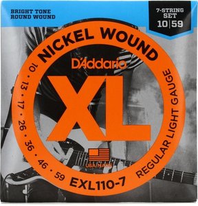 Струни для електрогітари D'ADDARIO EXL110-7 XL Nickel Wound Regular Light 7-String (10-59)