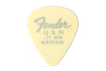 Набор медиаторов FENDER Dura-tone Delrin Picks 0.71 MM, 351 Shape - 12 Pack Olympic White