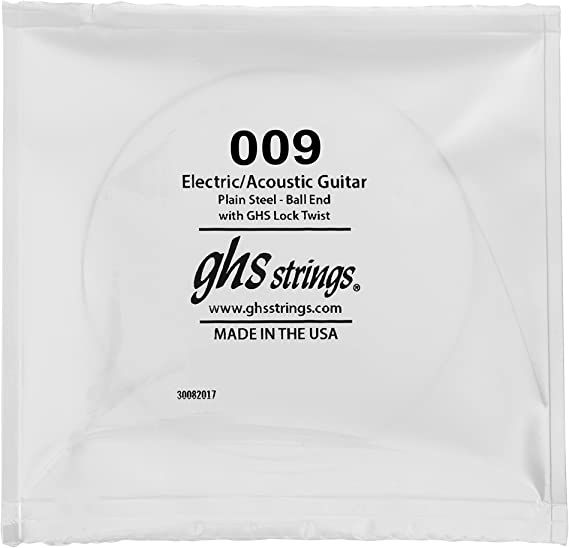 Струни для електрогітари GHS Strings 009 Single Plain Ballend