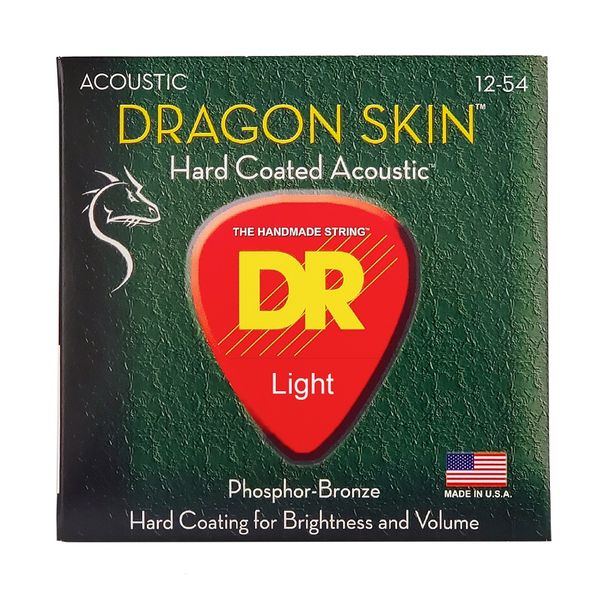 Струни для акустичної гітари DR Strings Dragon Skin Acoustic - Light (12-54)