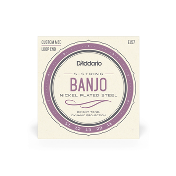 Струни для банджо D'Addario EJ57 Banjo Nickel Plated Steel Custom Medium (11-22)