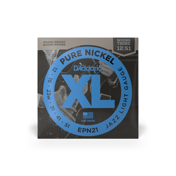 Струни для електрогітари D'ADDARIO EPN21 XL Pure Nickel Jazz Light (12-51)