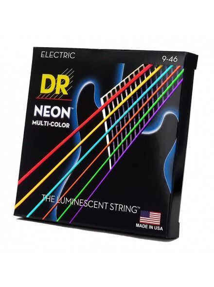 Струни для електрогітари DR Strings Neon Multi-Color Electric - Light Heavy (9-46)