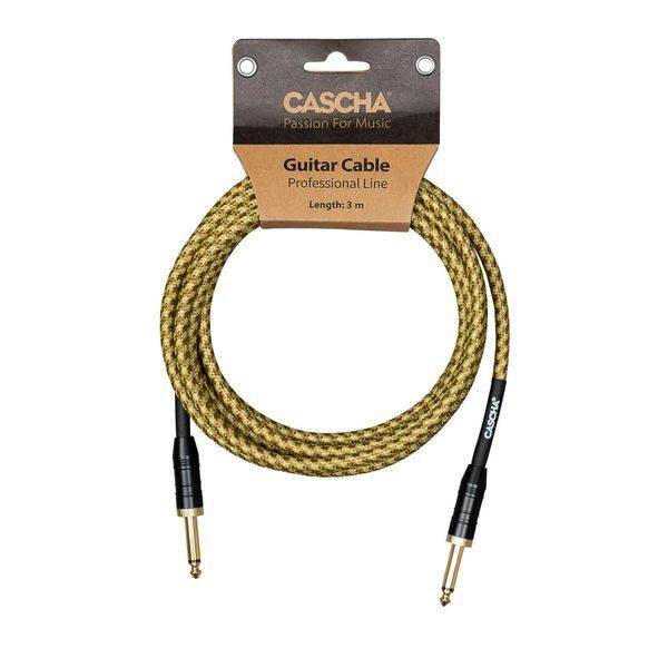Кабель инструментальный Cascha CCP-G2STW3 (Professional Line Guitar Cable, Tweed Natural, 3 м)