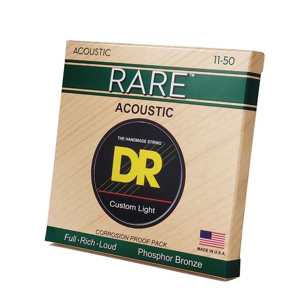 Струны для акустической гитары DR Strings Rare Acoustic Phosphor Bronze - Custom Light (11-50)