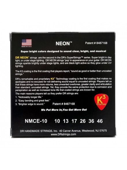 Струни для електрогітари DR Strings Neon Multi-Color Electric - Medium (10-46)