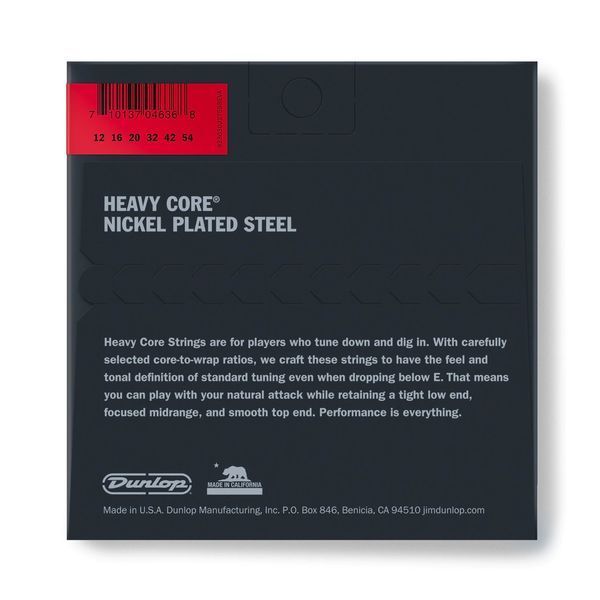 Струны для электрогитары DUNLOP DHCN1254 Heavy Core Electric Guitar Strings (12-54)
