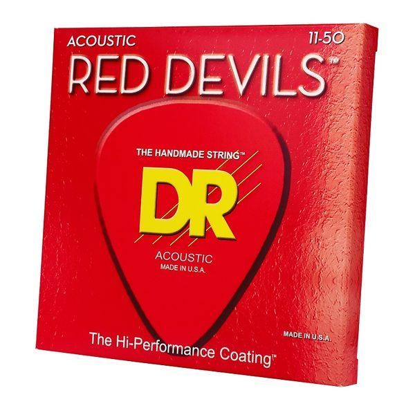 Струни для акустичної гітари DR Strings Red DEVILS Acoustic - Custom Light (11-50)