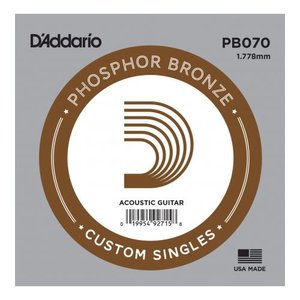Струни для акустичної гітари D'ADDARIO PB070 Phosphor Bronze Wound 070