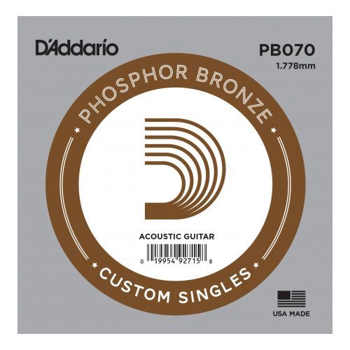 Струны для акустической гитары D'ADDARIO PB070 Phosphor Bronze Wound 070
