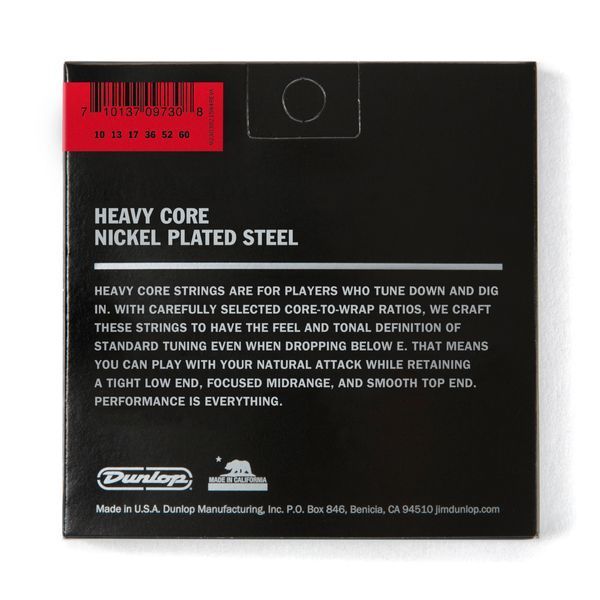 Струны для электрогитары DUNLOP DHCN10606 Heavy Core Electric Guitar Strings (10-60)