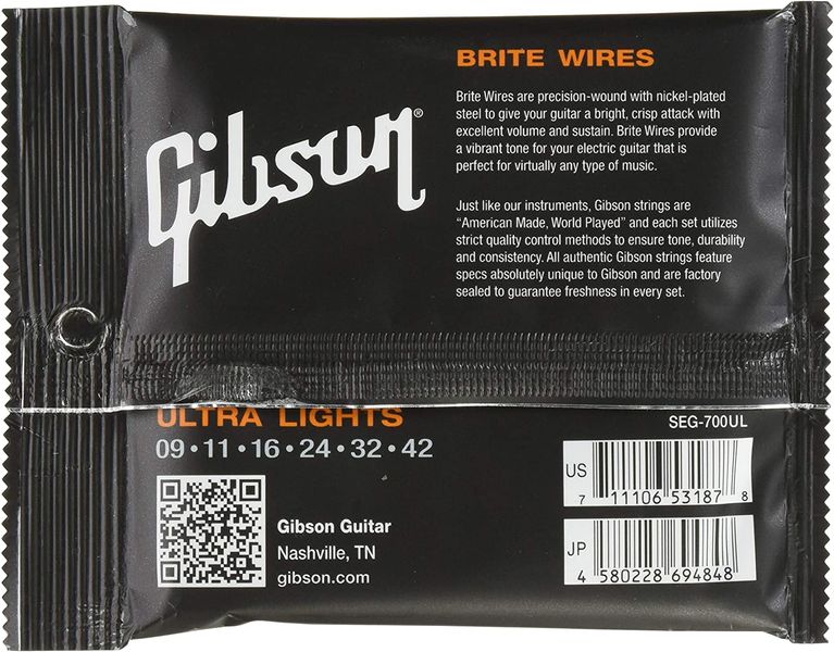 Струни для електрогітари GIBSON SEG-700UL Brite Wires NPS Wound Elect (9-42)