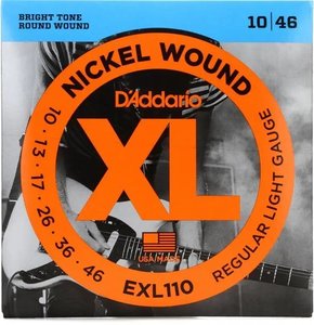 Струни для електрогітари D'ADDARIO EXL110 XL Nickel Wound Regular Light (10-46)