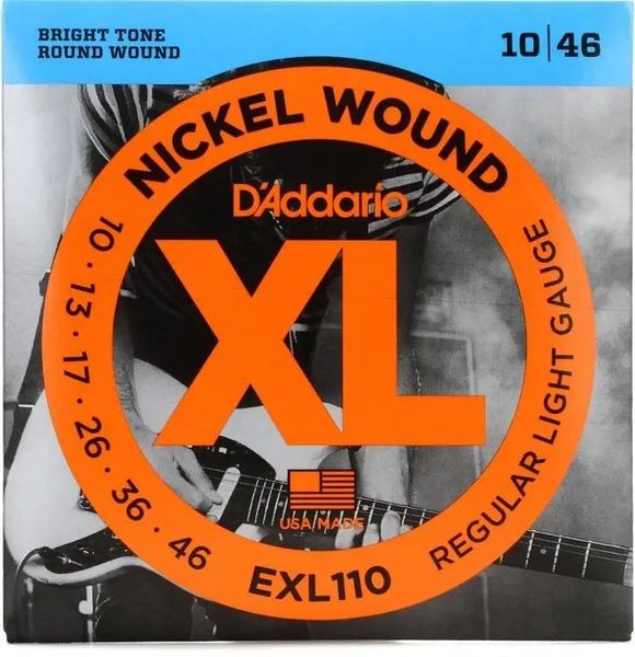 Струны для электрогитары D'ADDARIO EXL110 XL Nickel Wound Regular Light (10-46)
