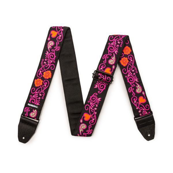 Ремінь гітарний DUNLOP JIMI HENDRIX BLACKLIGHT MONTEREY PINK STRAP