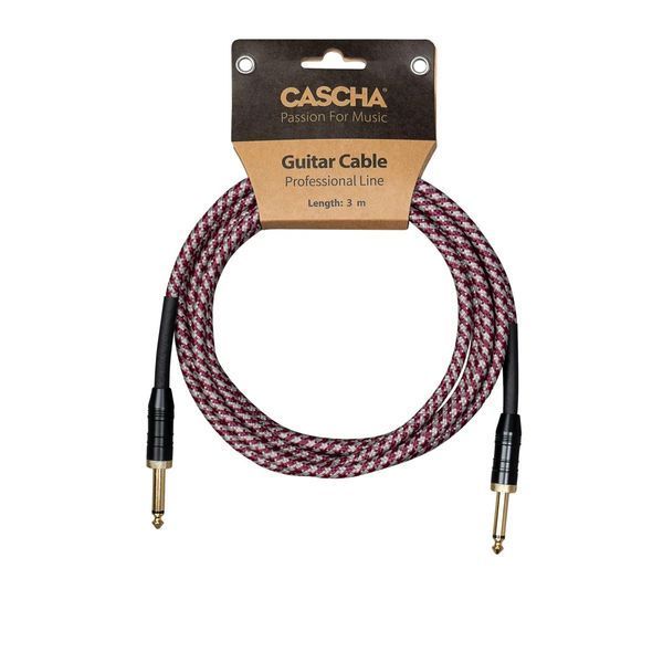 Кабель інструментальний Cascha CCP-G2SRD3 (Professional Line Guitar Cable, Tweed Red, 3 м)