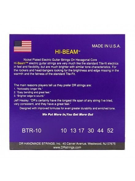 Струни для електрогітари DR Strings HI-Beam Electric - Big Heavy (10-52)