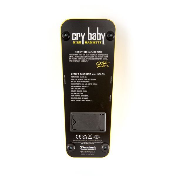 Педаль эффекта Dunlop KH95Y Kirk Hammett Cry Baby Wah Yellow Sparkle Edition