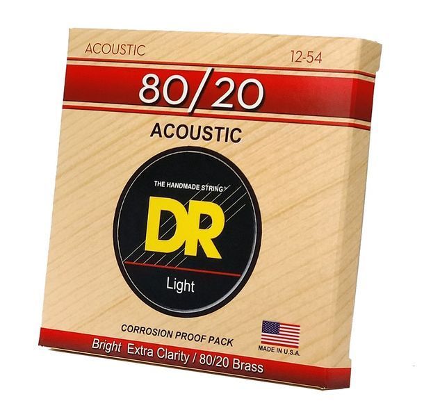 Струни для акустичної гітари DR Strings HI-Beam Acoustic 80/20 Bronze - Light (12-54)