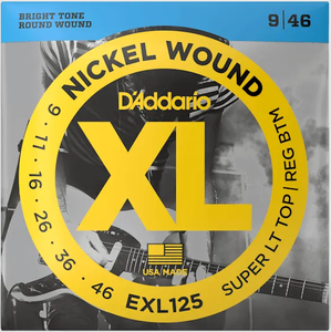 Струни для електрогітари D'ADDARIO EXL125 XL Nickel Wound Super Light Top/Regular Bottom (09-46)