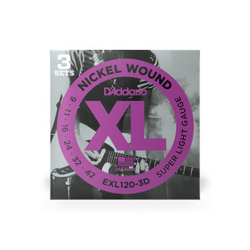 Струни для електрогітари D'ADDARIO EXL120-3D XL Nickel Wound Super Light (09-42) - 3 SET