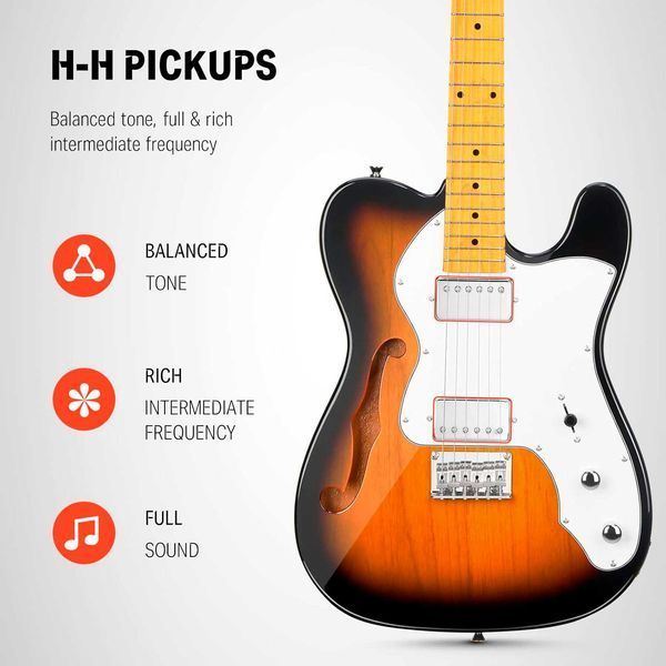 Гітарний набір Donner Music DJC-1000S Sunburst Electric Guitar EC1407 + чохол та аксесуари