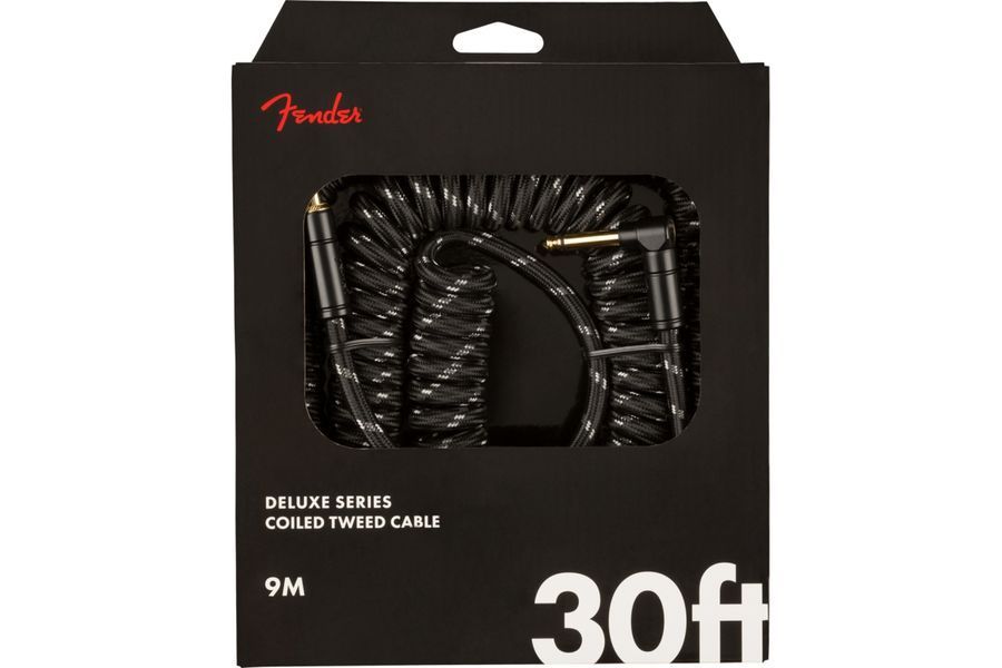Кабель инструментальный FENDER Cable Deluxe Series Coil 30" Black Tweed