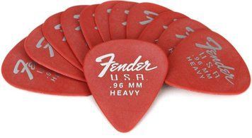 Набор медиаторов Fender 351 Dura-Tone .96 12-Pack, Fiesta Red
