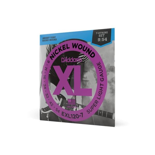 Струны для электрогитары D'ADDARIO EXL120-7 XL Nickel Wound Super Light 7-String (09-54)