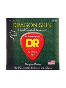 Струни для акустичної гітари DR Strings Dragon Skin Acoustic - 12 String (10-48)