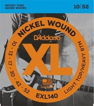 Струни для електрогітари D'ADDARIO EXL140 XL Nickel Wound Light Top/Heavy Bottom (10-52)