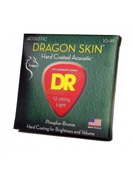 Струни для акустичної гітари DR Strings Dragon Skin Acoustic - 12 String (10-48)