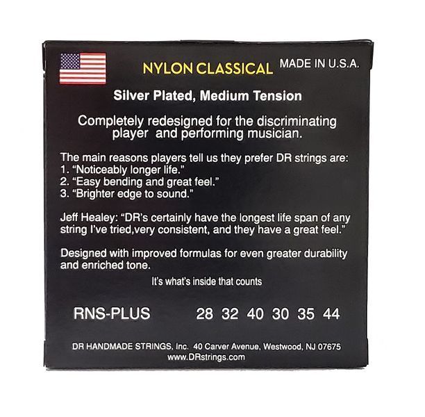 Струны для акустической гитары DR Strings Classical Nylon Medium Tension